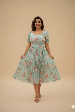 Vestido Mídi Jardins da Inglaterra