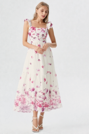 Vestido midi floral delicado