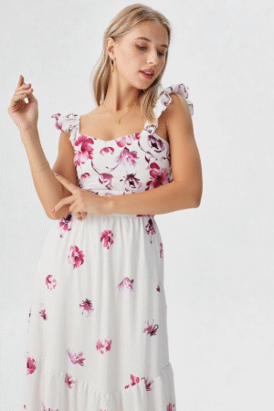 Vestido midi floral delicado
